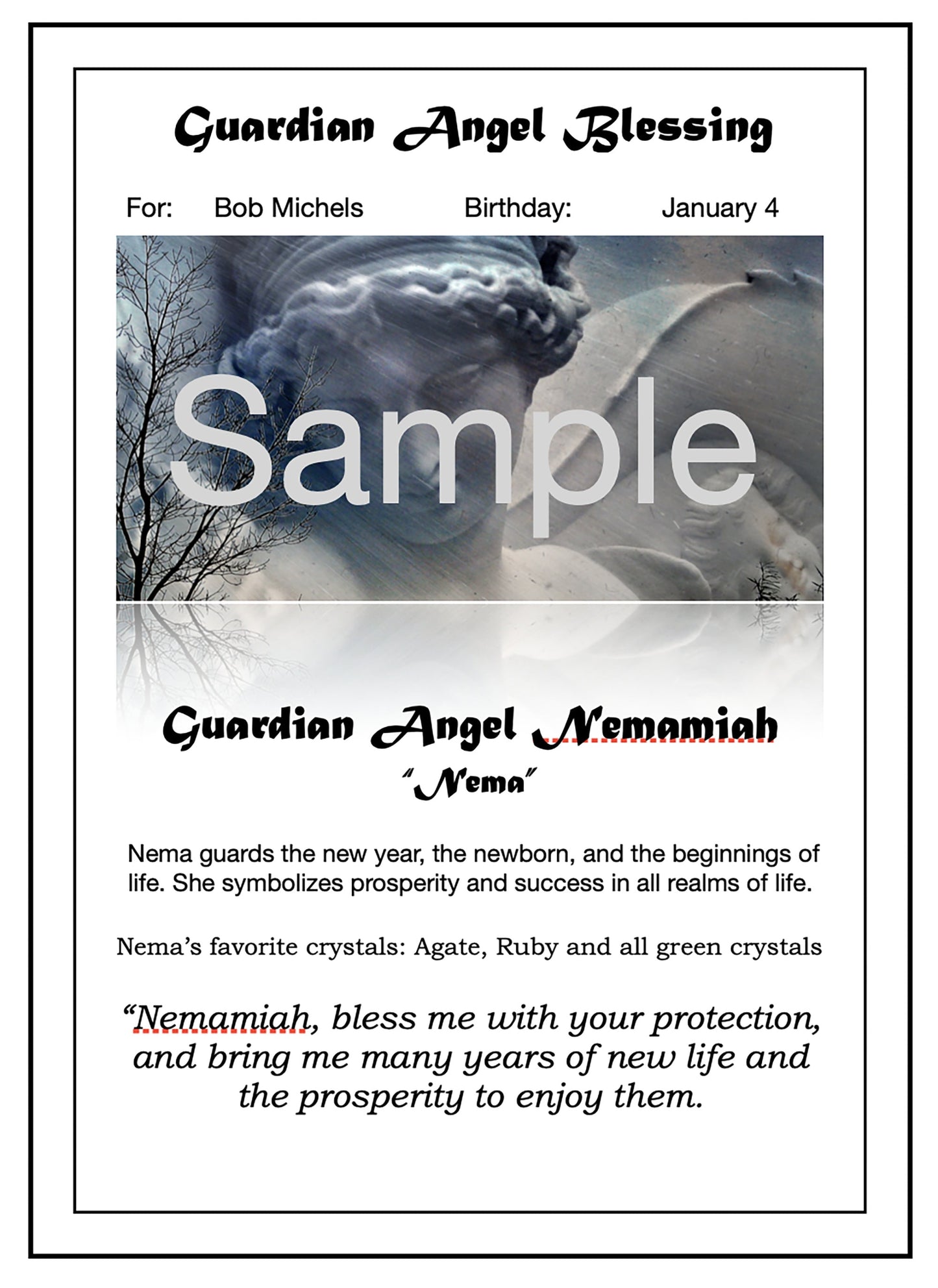 Guardian Angel Blessing | Security, watch over, guard and protect with FREE blessing download card to frame